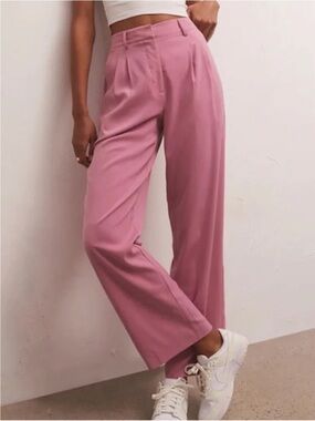 Z Supply women’s pink wide leg trouser pants with elastic waistband size L
